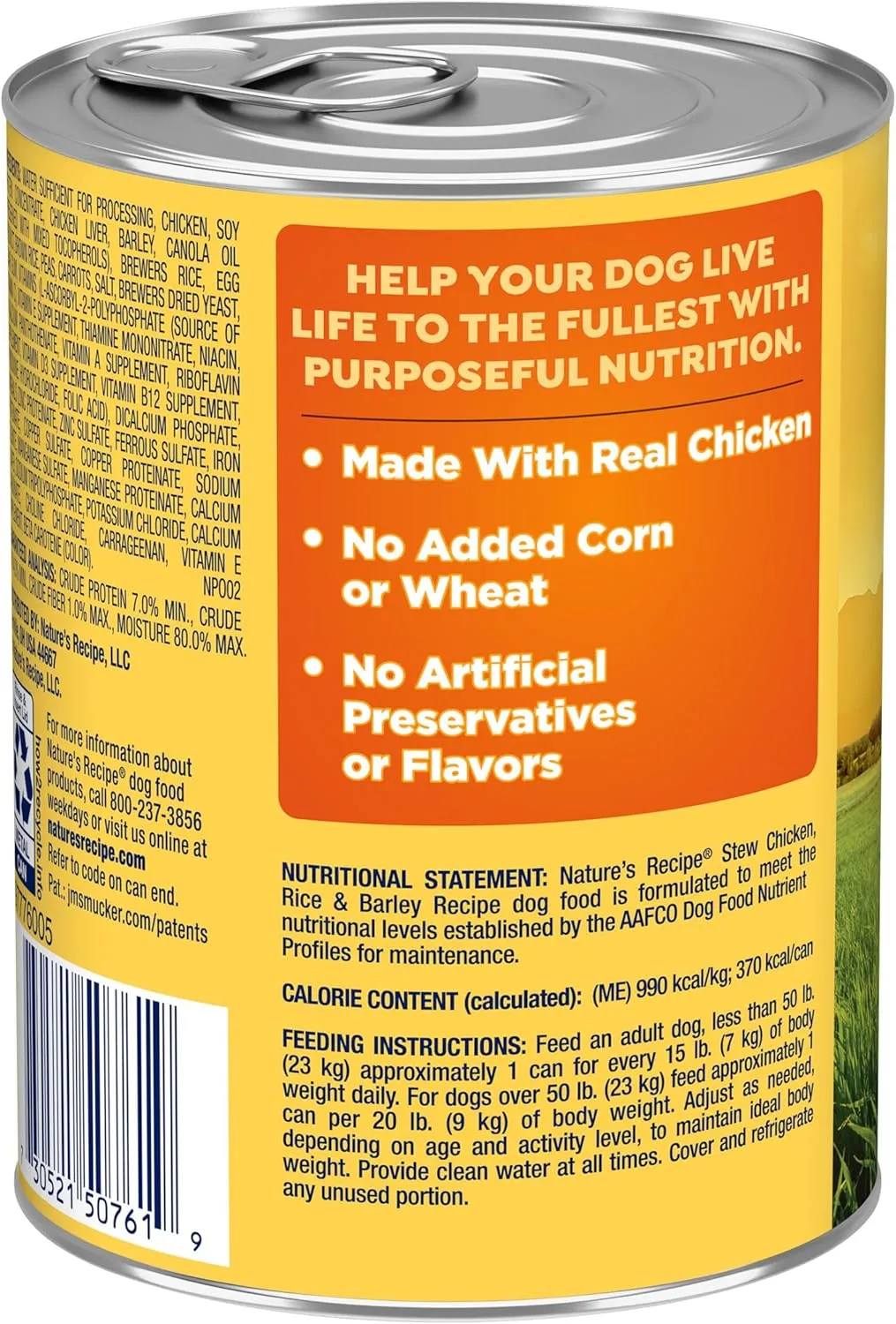 Natures Recipe Stew Chicken, Rice & Barley Recipe Wet Dog Food, 13.2 oz. Can, 12 Count