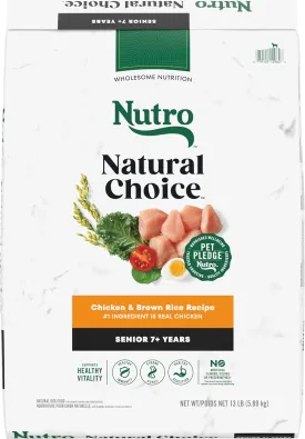 Nutro Natural Choice Senior Dry Dog Food, Chicken and Brown Rice Recipe, 13 lbs.