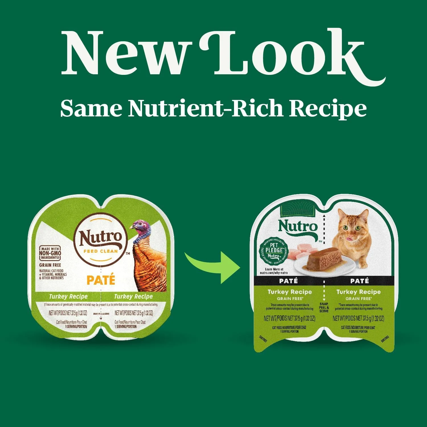Nutro Perfect Portions Wet Cat Food Pat Turkey Recipe, 2.64 oz. Twin-Pack Trays (24 Count, Pack of 1)