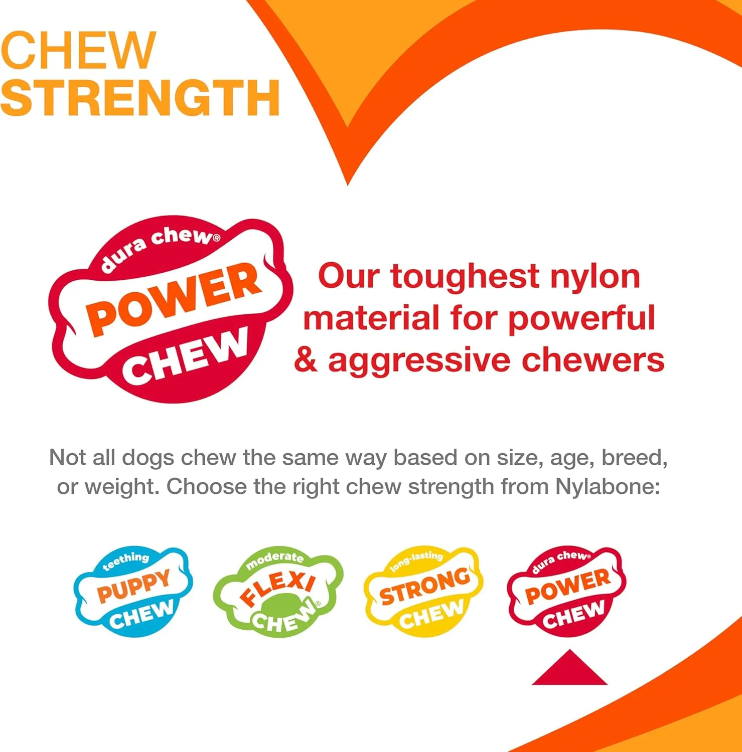 Nylabone Ergonomic Hold Wishbone Power Chew Toy for Dogs, Dog Toys for Aggressive Chewers, Bison Flavor, Small - Up to 25 Ibs, 1 Count