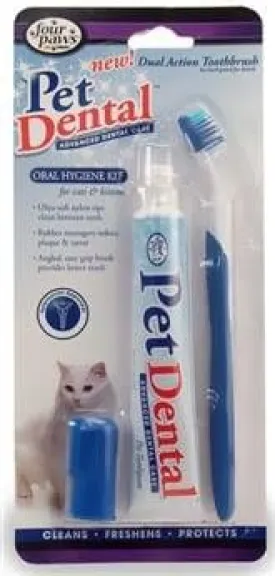 Oral Hygiene Kit for Cats & Kittens with Dual Action Toothbrush