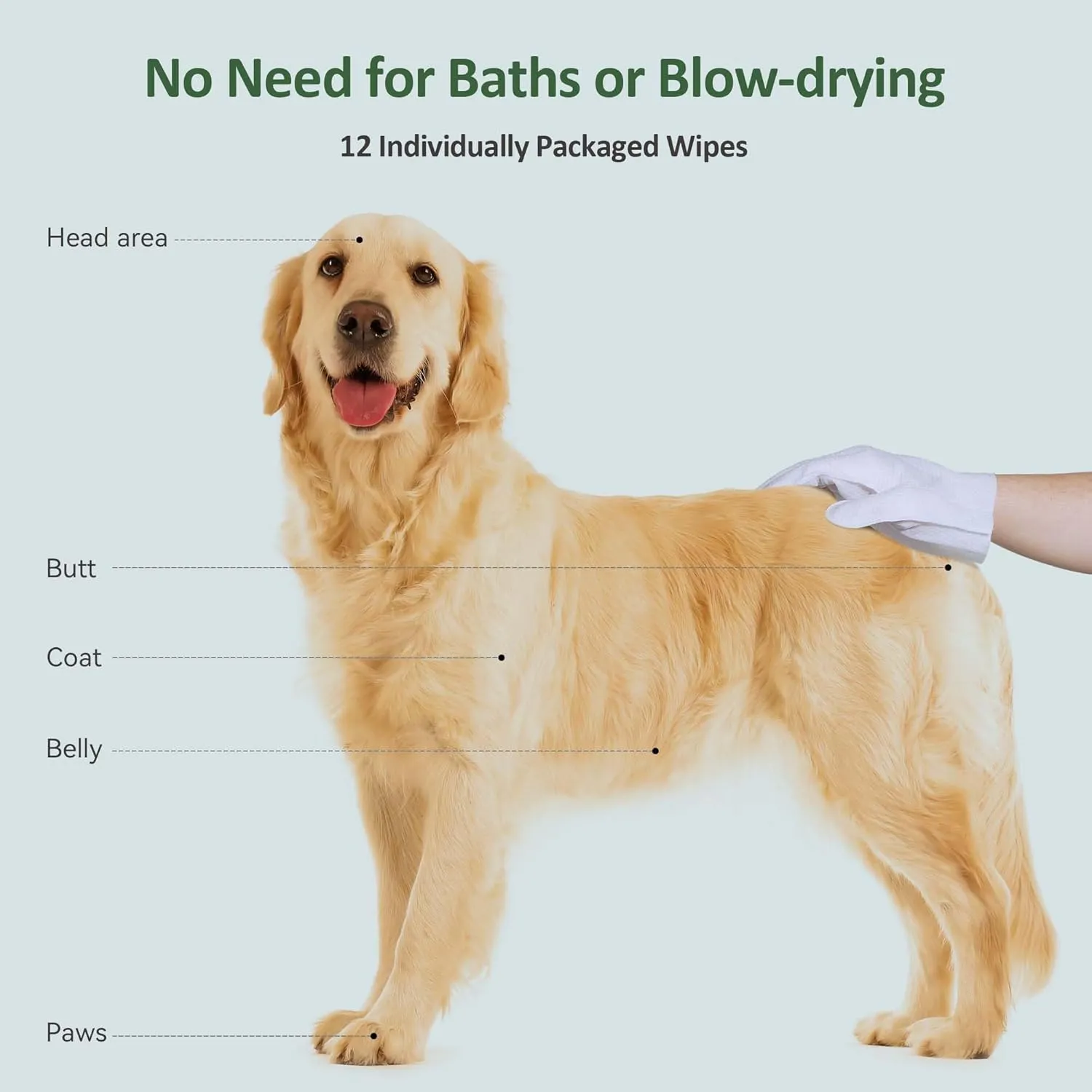 ORDORA Pet Cleaning Gloves for Dogs and CatsCleaning & Deodorizing Grooming Gloves, 12 Pack - All-in-One Grooming Solution for Daily Care and Travel