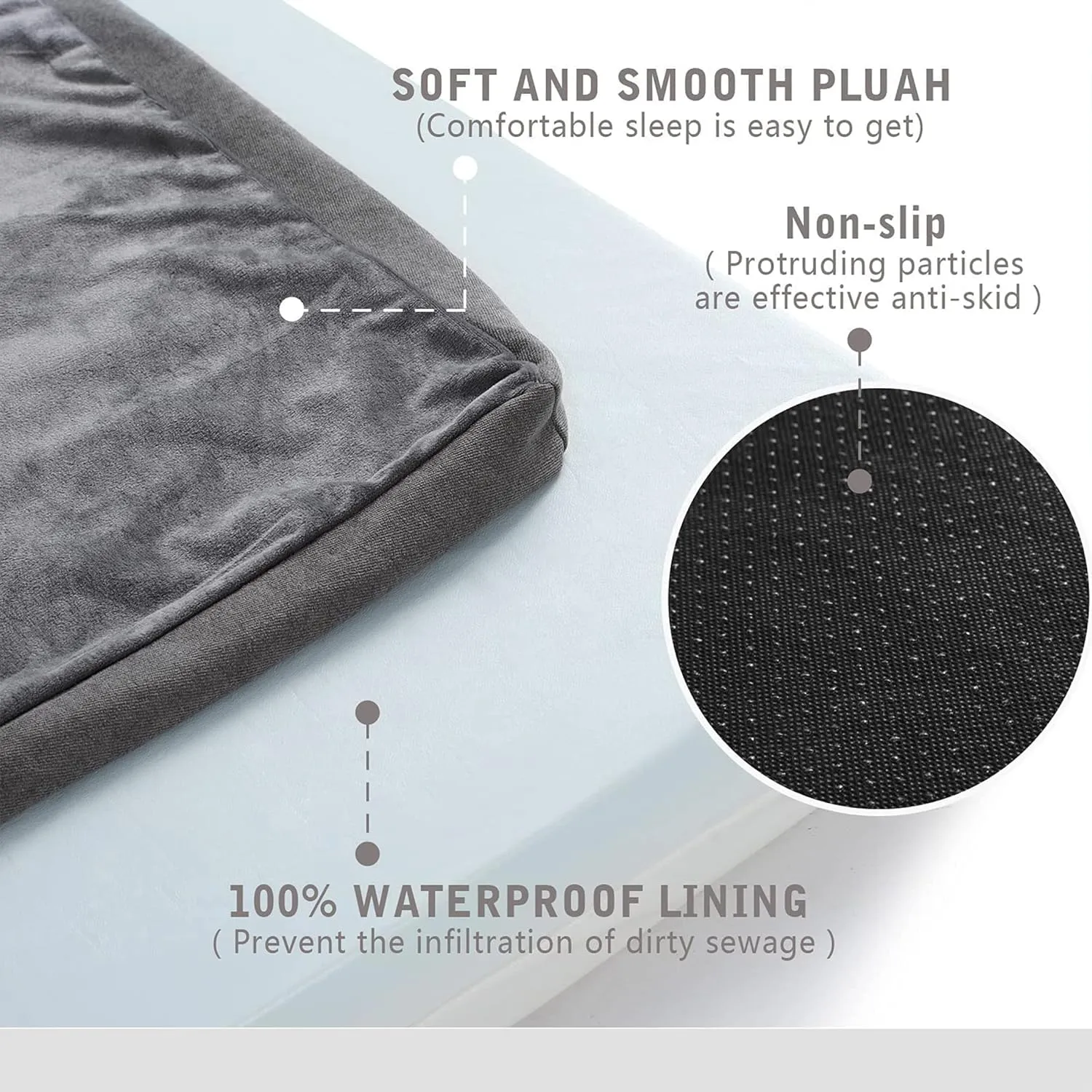 Orthopedic Memory Foam Dog Bed, Cooling Dog Beds Waterproof Pet Bed for Crate with Removable Washable Cover, L(35inch,65Lbs)