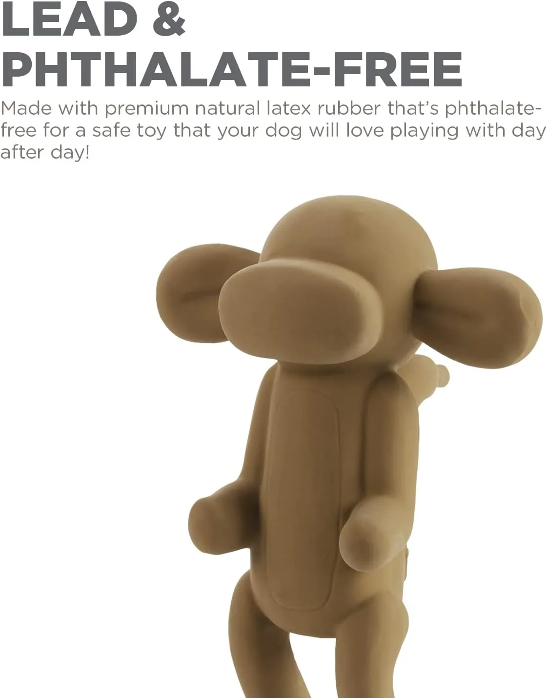 Outward Hound by Charming Pet Latex Rubber Balloon Animal Monkey Squeaky Dog Toy, Large