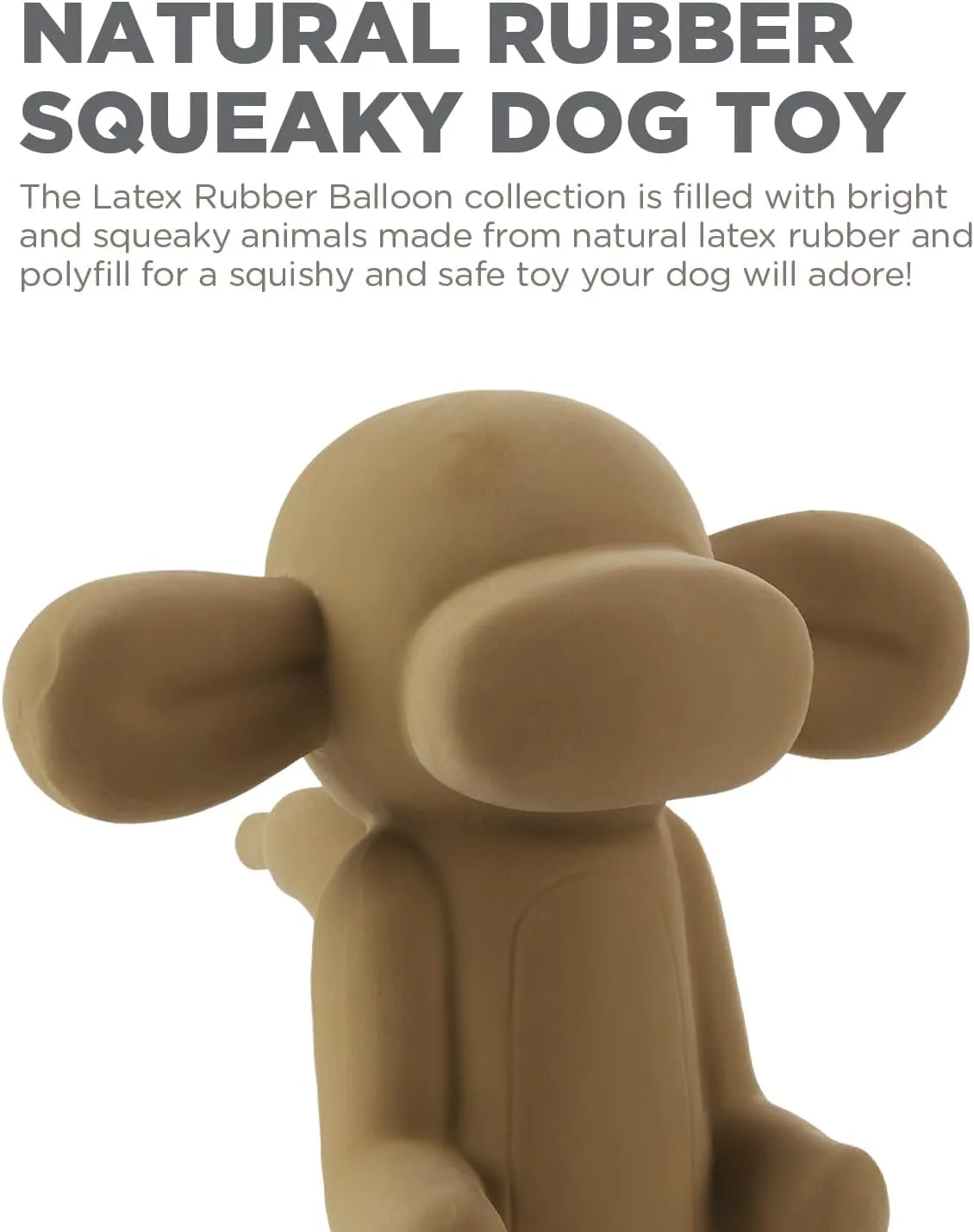 Outward Hound by Charming Pet Latex Rubber Balloon Animal Monkey Squeaky Dog Toy, Large