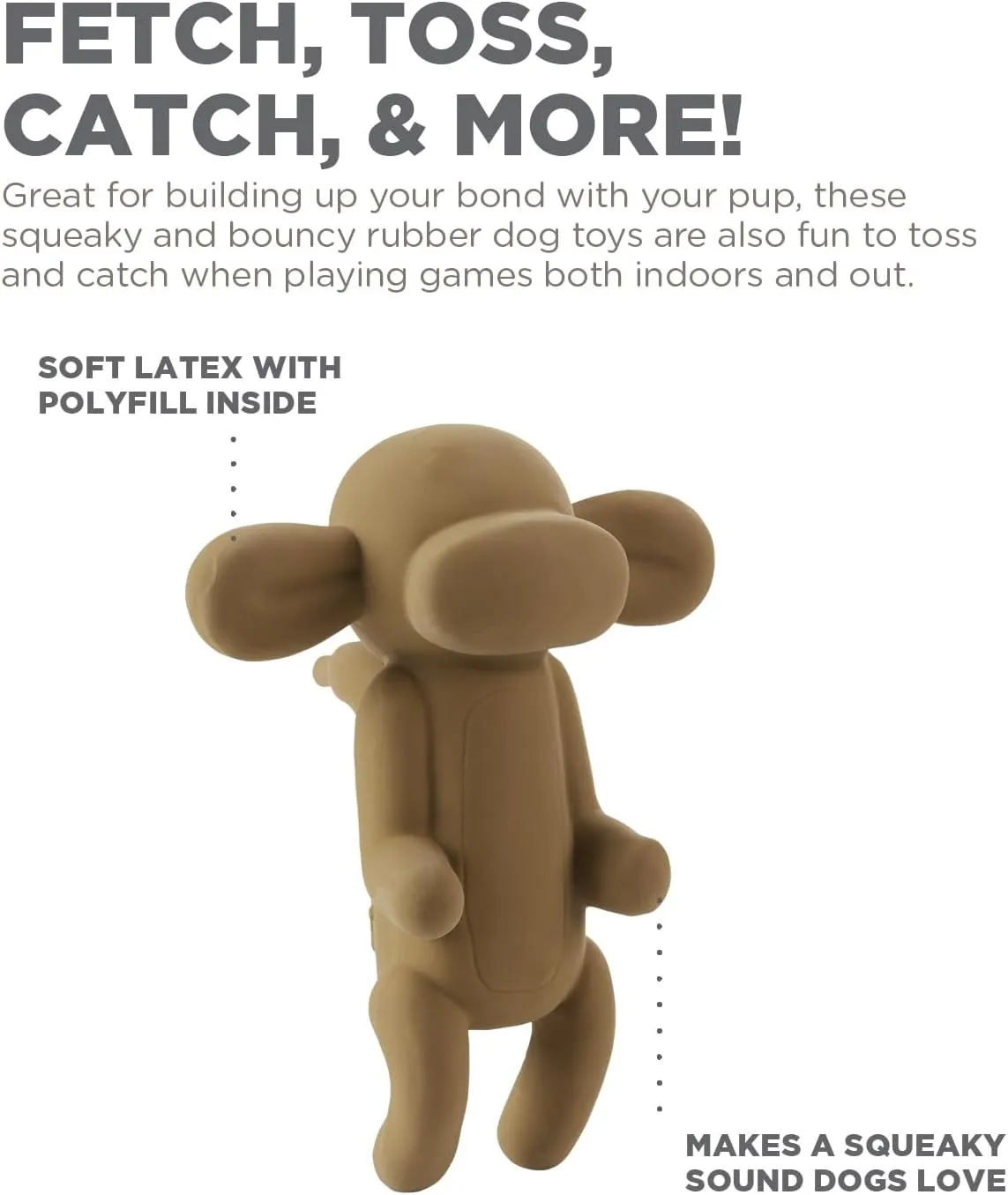 Outward Hound by Charming Pet Latex Rubber Balloon Animal Monkey Squeaky Dog Toy, Large