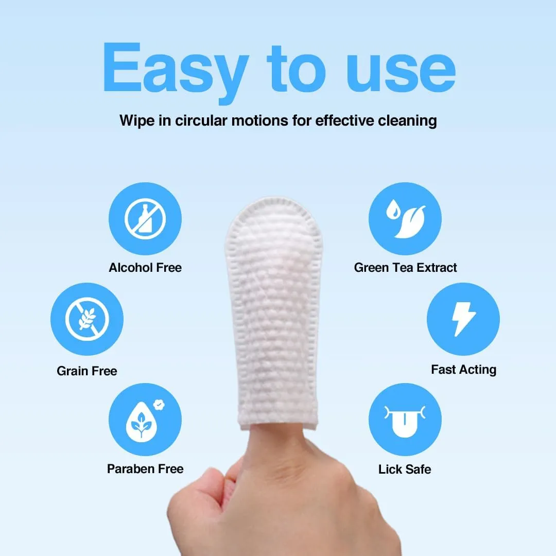 Pack Dog Teeth Cleaning Wipes - No-Rinse Cat Toothbrush, Effective Dog Breath Freshener - Essential Pet Supplies (90 Count - 1.65 in x 3.15 in)