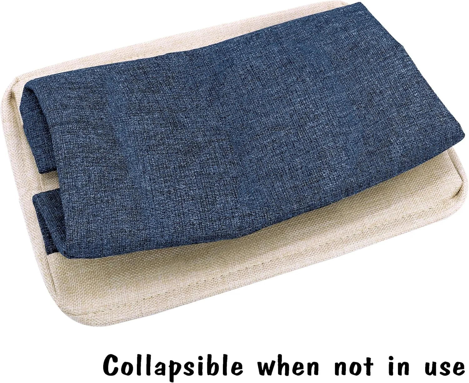 PET ARTIST Dog Toy Basket Bin - Rectangular Storage Box Chest Organizer for Dog Toys, Coats, Clothing & Accessories - Navy Blue