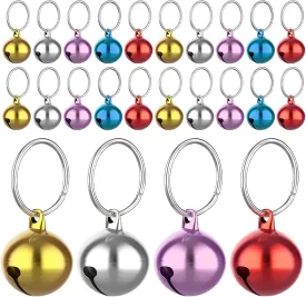 Pet Bells for Dog Cat Collar, Pet Pendant Accessories Stainless Steel, 24 Sets of Anti-Lost Training Bells for Collars, Suitable for Pet Pendant Accessories 0.55Inch