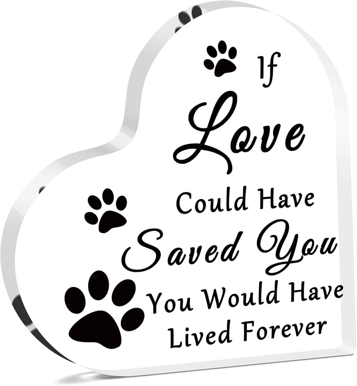 Pet Memorial Gift Acrylic Heart Keepsake Sympathy Gifts for Loss of Dog Cat Remembrance Gift for Pet Lover Pet Owners In Memory of Pet Memorial Acrylic Plaque for Friends Daughter Son Vet