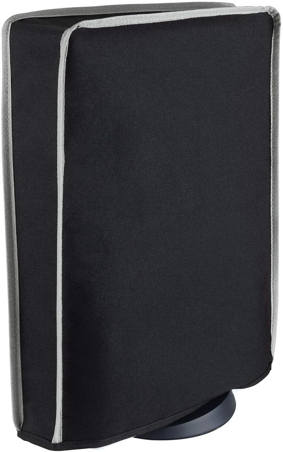PlayVital Black Nylon Dust Cover for PS5, Soft Neat Lining Dust Guard for PS5 Console, Anti Scratch Waterproof Cover Sleeve for ps5 Console Digital Edition & Disc Edition - Light Gray Trim