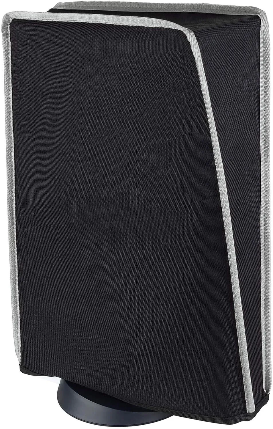 PlayVital Black Nylon Dust Cover for PS5, Soft Neat Lining Dust Guard for PS5 Console, Anti Scratch Waterproof Cover Sleeve for ps5 Console Digital Edition & Disc Edition - Light Gray Trim