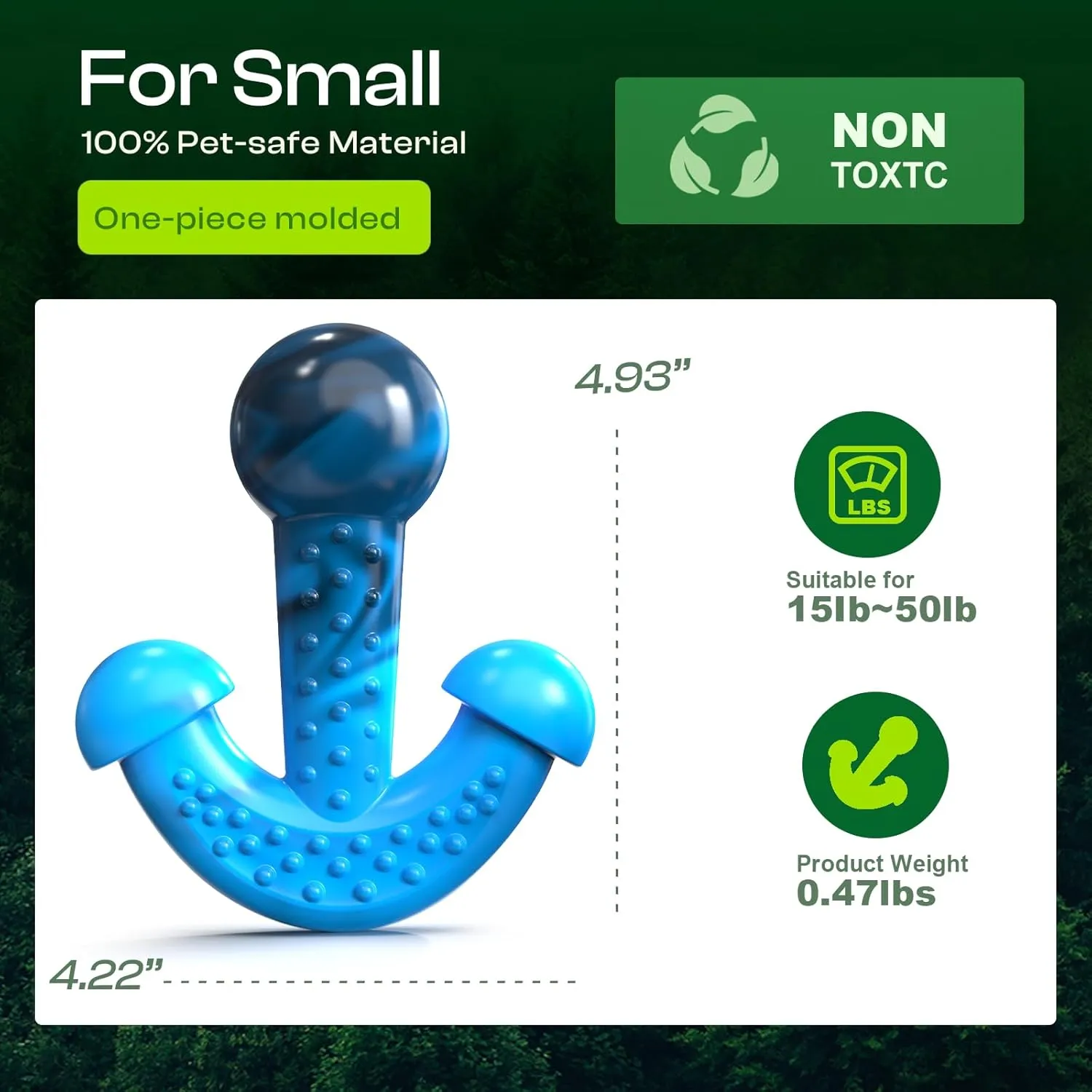 Puppy Teething Chew Toy for Small Dogs  Anchor Shape Dental Toy with Bacon Flavor, Durable Nylon Dog Toy for Teething Relief & Gum Massage