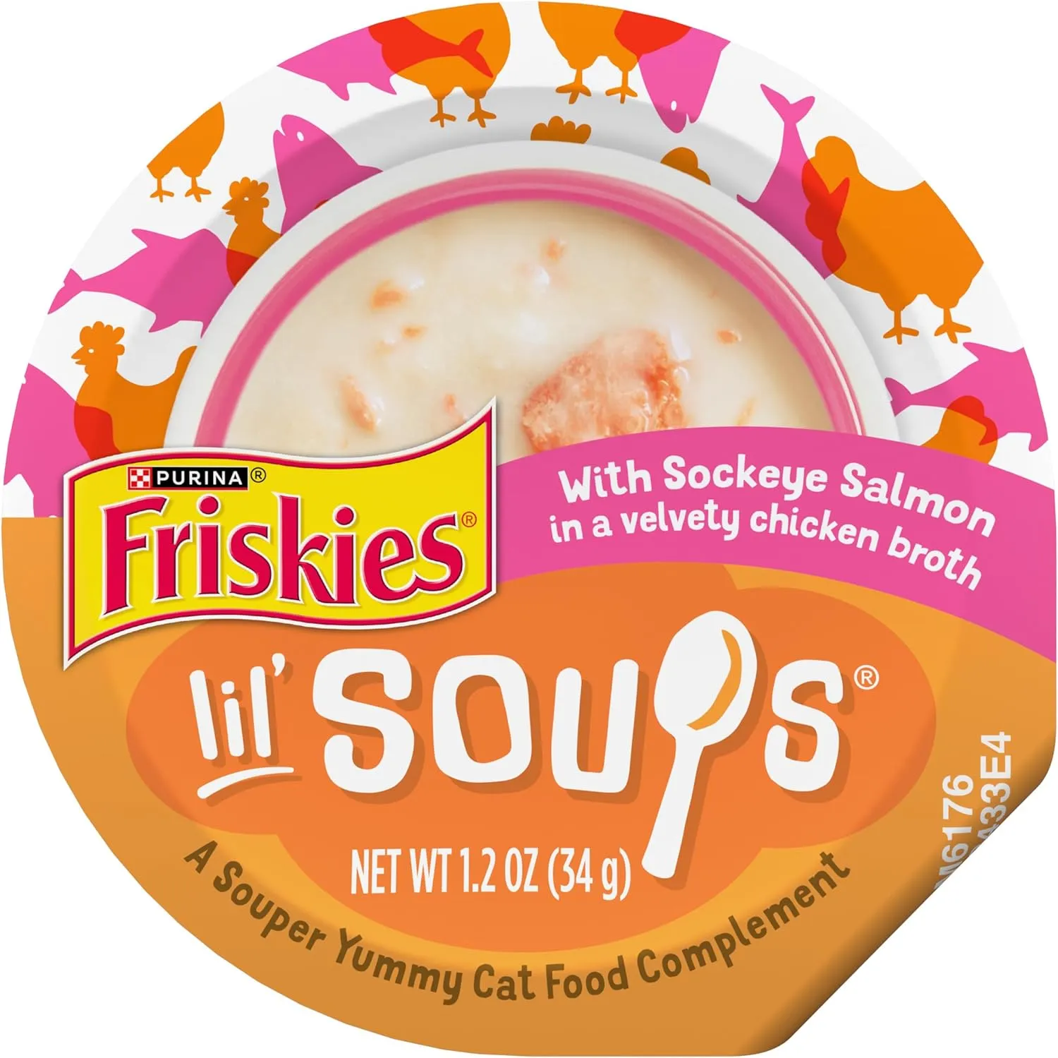 Purina Friskies Grain Free Lickable Cat Food Toppers Lil Soups With Sockeye Salmon in Chicken Broth - (Pack of 8) 1.2 oz. Cups