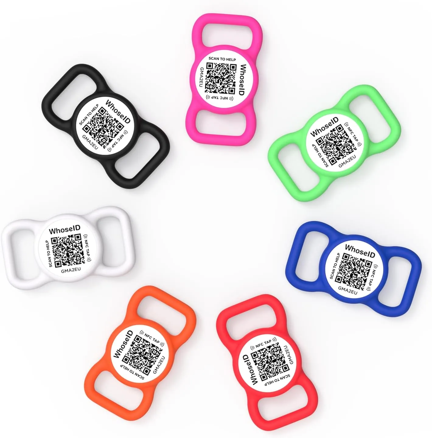 QR Code Dog Tag with NFC, Personalized Pet ID Tag, Silicone Dog ID Tag, Modifiable Pet Online Profile, Multiple Emergency Contact, Scan QR Code Send GPS Location Email (Regular, Navy Blue)
