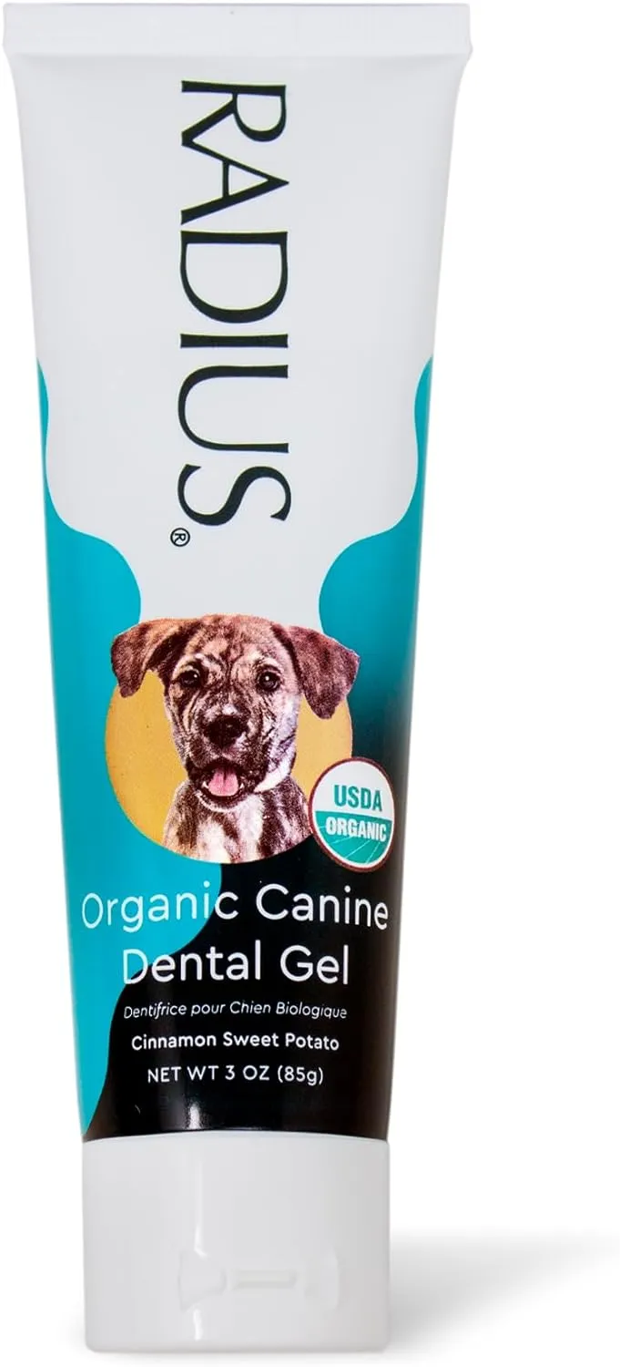 RADIUS USDA Organic Canine Pet Toothpaste 1 Unit, 3 oz, Non Toxic Toothpaste for Dogs, Designed to Clean Teeth and Help Prevent Tartar and Remove Plaque, Xylitol Free
