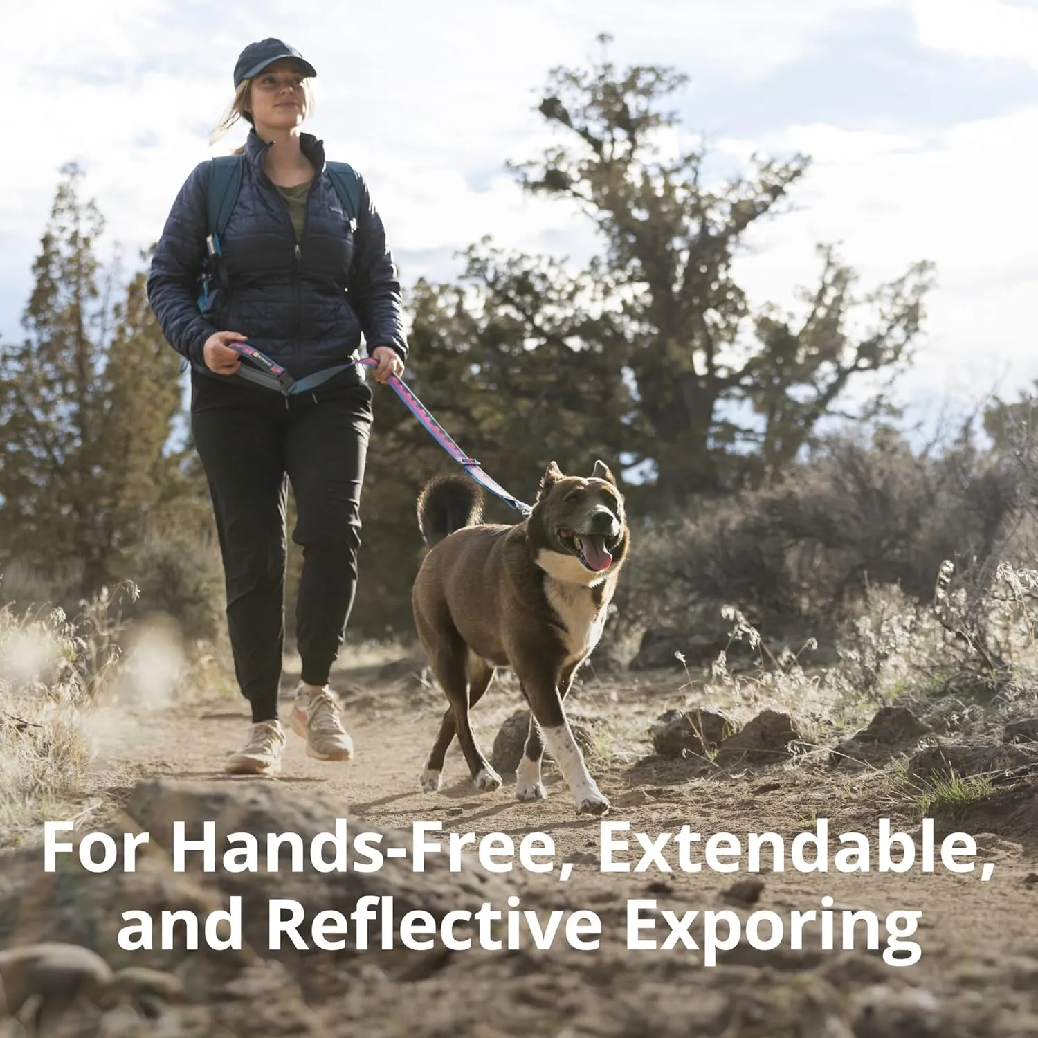 Ruffwear, Crag Ex Leash, Extendable Dog Leash, Hand-Held or Waist-Worn Reflective Lead, Alpine Dusk
