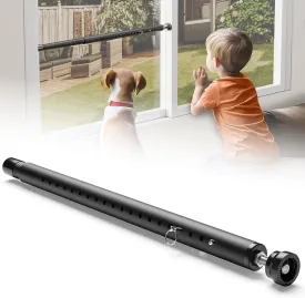 Sliding Door Security Bar,Window Security Lock Bars Adjustable,17-50 Inches Window Stopper with Rubber Base for Patio Sliding Glass Door/Window/Child Safety/Burglar Proof (Black - 1 Pack)