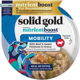 Solid Gold Wet Dog Food Topper & Meal Cups - All Ages, Puppy & Senior, Small Breed & Large Breed - Sensitive Stomach Wet Dog Food for Gut Health, Beef & Veg - 3.5oz Pack of 6