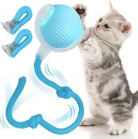 Speedy Tail 2.0 Interactive Cat Toy  Self-Moving Balls for Cats  Smart Electric Cat Ball for Boredom, Enrichment, Pet Chase  Rechargeable Toy for Indoor Cats with 2 Tails (Blue)