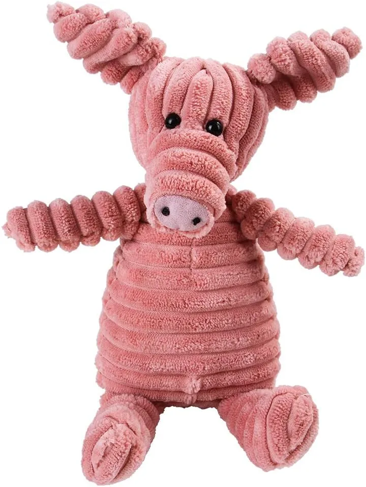 Stuffing Squeaky Plush Dog Toy Chew Speak Toy (Pink Pig)