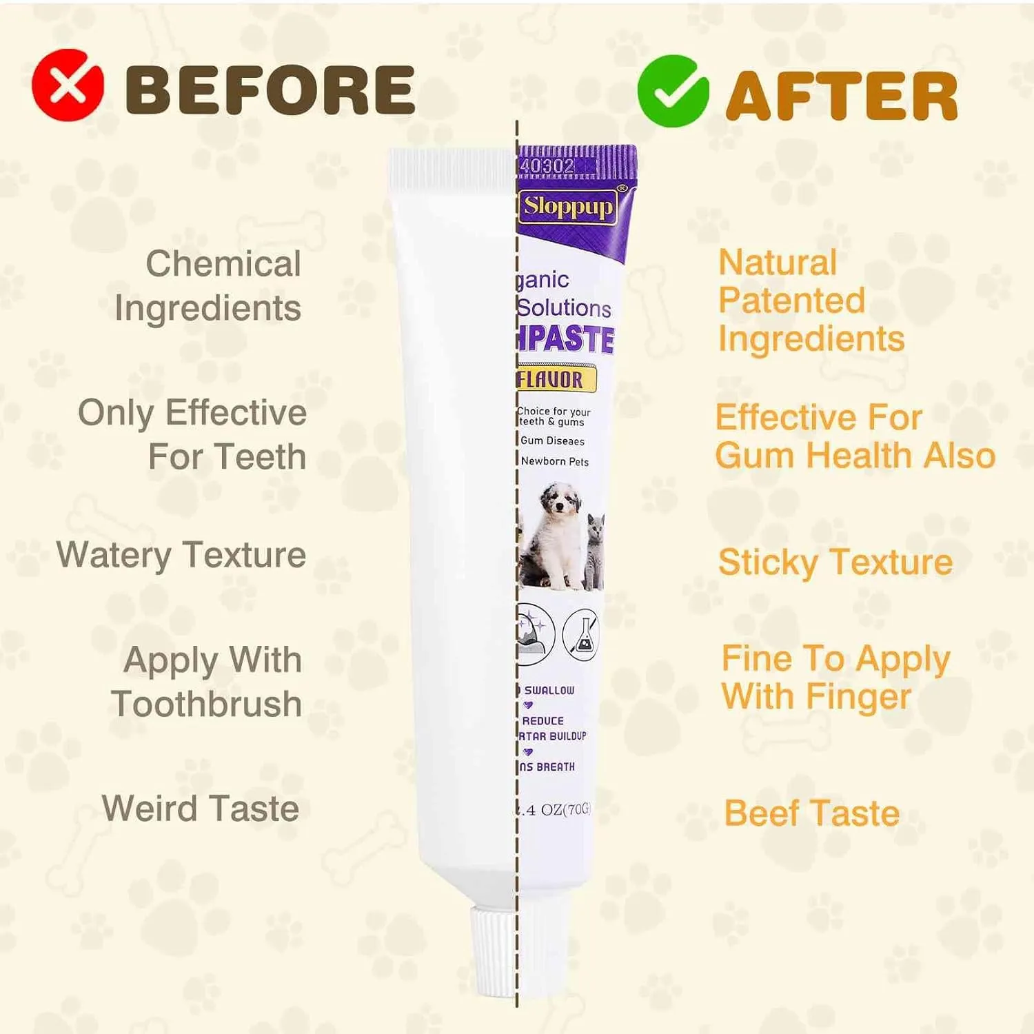 Toothpaste | Teeth Cleaning and Fresh Breath Dental Care for Khao Manee Cat Kittens and Adult Cats | Soothes Inflamed Gums | Safe for Puppies | Vet Formulated 4 Pack (9.6 OZ)