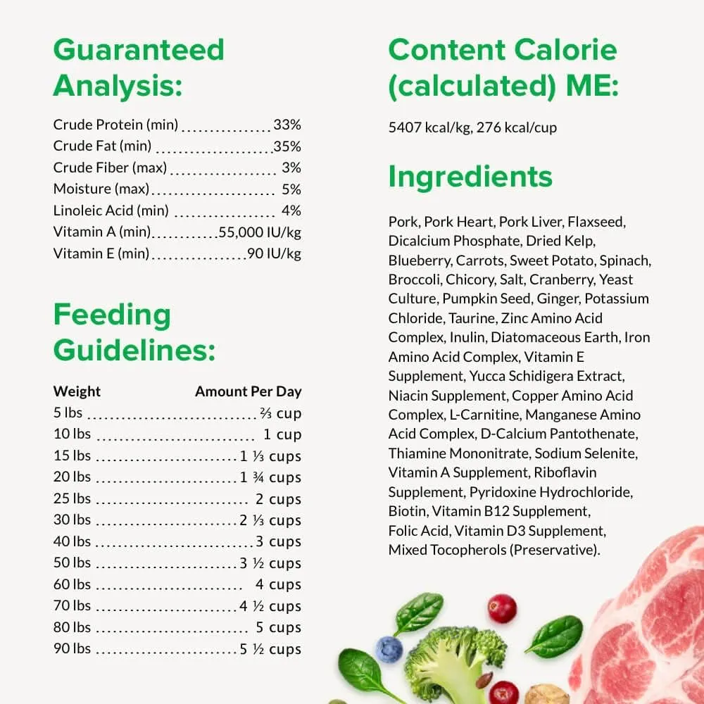 ULTIMATE PET NUTRITION Nutra Complete Freeze Dried Raw Dog Food, Veterinarian Formulated with Antioxidants, Prebiotics & Amino Acids (5 Ounce, Pork)
