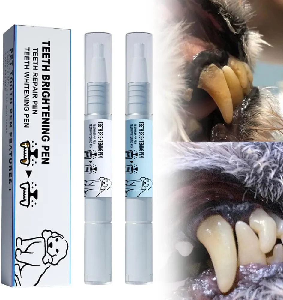 Upgrade Pet Toothbrush Pen, 2025 New Pet Oral Repair Gel Dog Teeth Cleaning Pen, Pet Tooth Whitening & Cleaning Teeth Brightening Pens for Dog Cats Dental Care Fresh Breath (1)