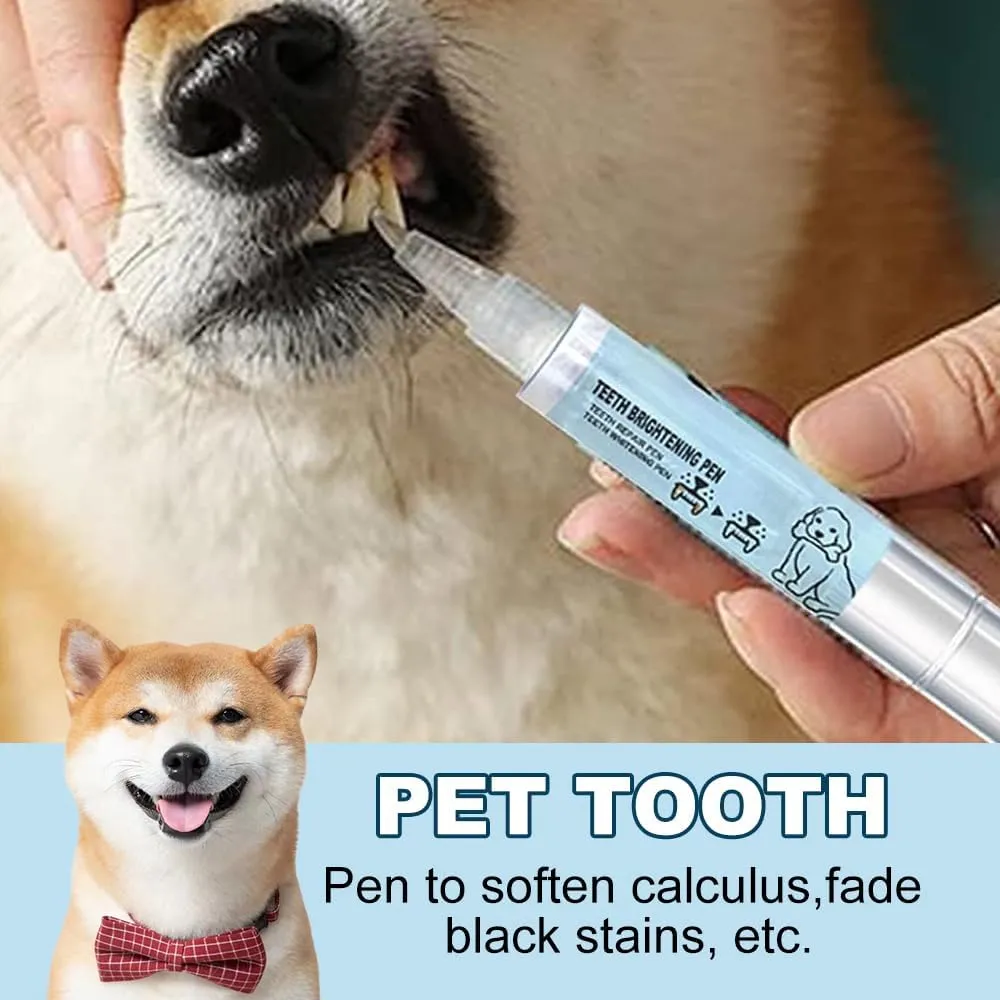 Upgrade Pet Toothbrush Pen, 2025 New Pet Oral Repair Gel Dog Teeth Cleaning Pen, Pet Tooth Whitening & Cleaning Teeth Brightening Pens for Dog Cats Dental Care Fresh Breath (1)