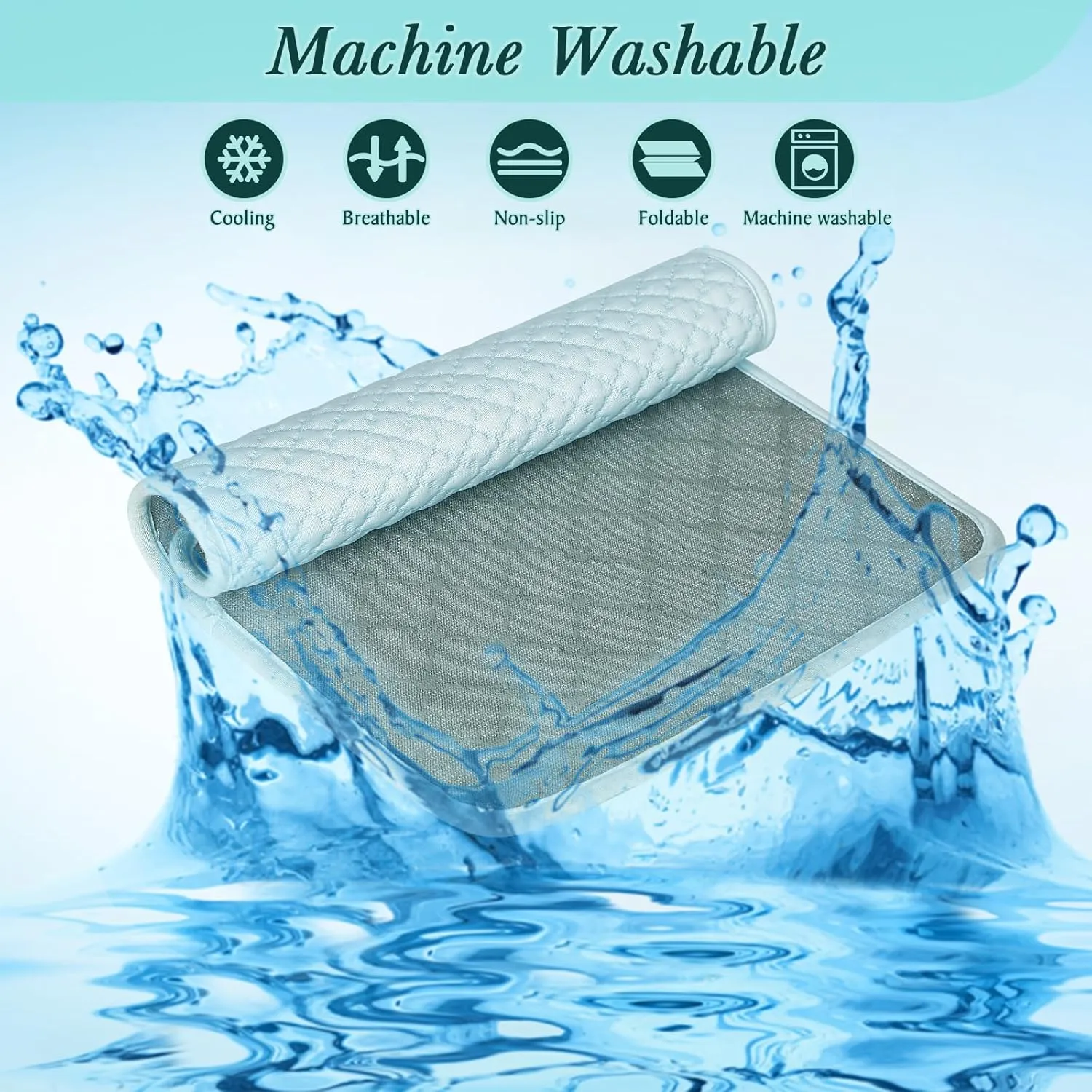 Upgraded Self-Cooling Dog Mat - Breathable Pet Cooling Pad for Dogs & Cats, Indoor & Outdoor Use, Washable Cooling Blanket for Comfort