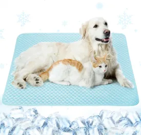 Upgraded Self-Cooling Dog Mat - Breathable Pet Cooling Pad for Dogs & Cats, Indoor & Outdoor Use, Washable Cooling Blanket for Comfort