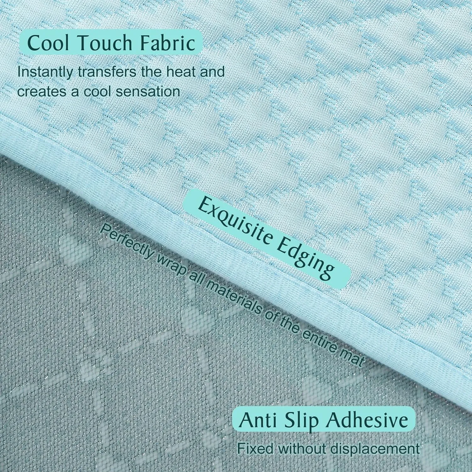 Upgraded Self-Cooling Dog Mat - Breathable Pet Cooling Pad for Dogs & Cats, Indoor & Outdoor Use, Washable Cooling Blanket for Comfort