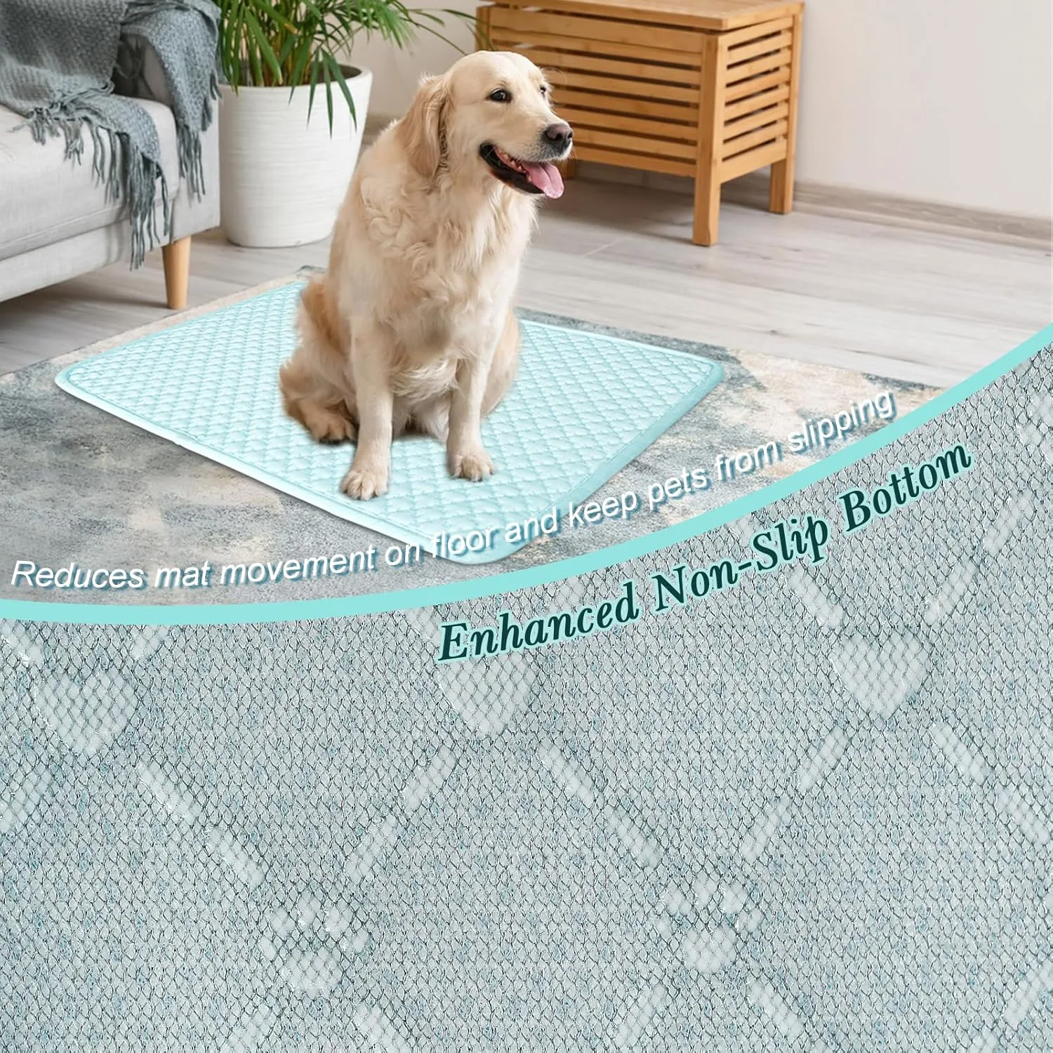 Upgraded Self-Cooling Dog Mat - Breathable Pet Cooling Pad for Dogs & Cats, Indoor & Outdoor Use, Washable Cooling Blanket for Comfort
