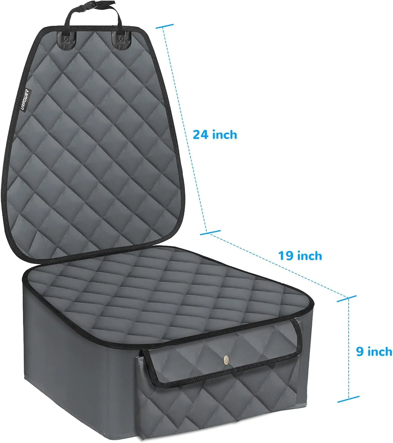 URPOWER Car Seat Cover for Front Seat, 100% Waterproof Dog Seat Protector With Pocket, Nonslip & Quilted Pet Cover With Elastic Bottom for Cars, Trucks & SUVs