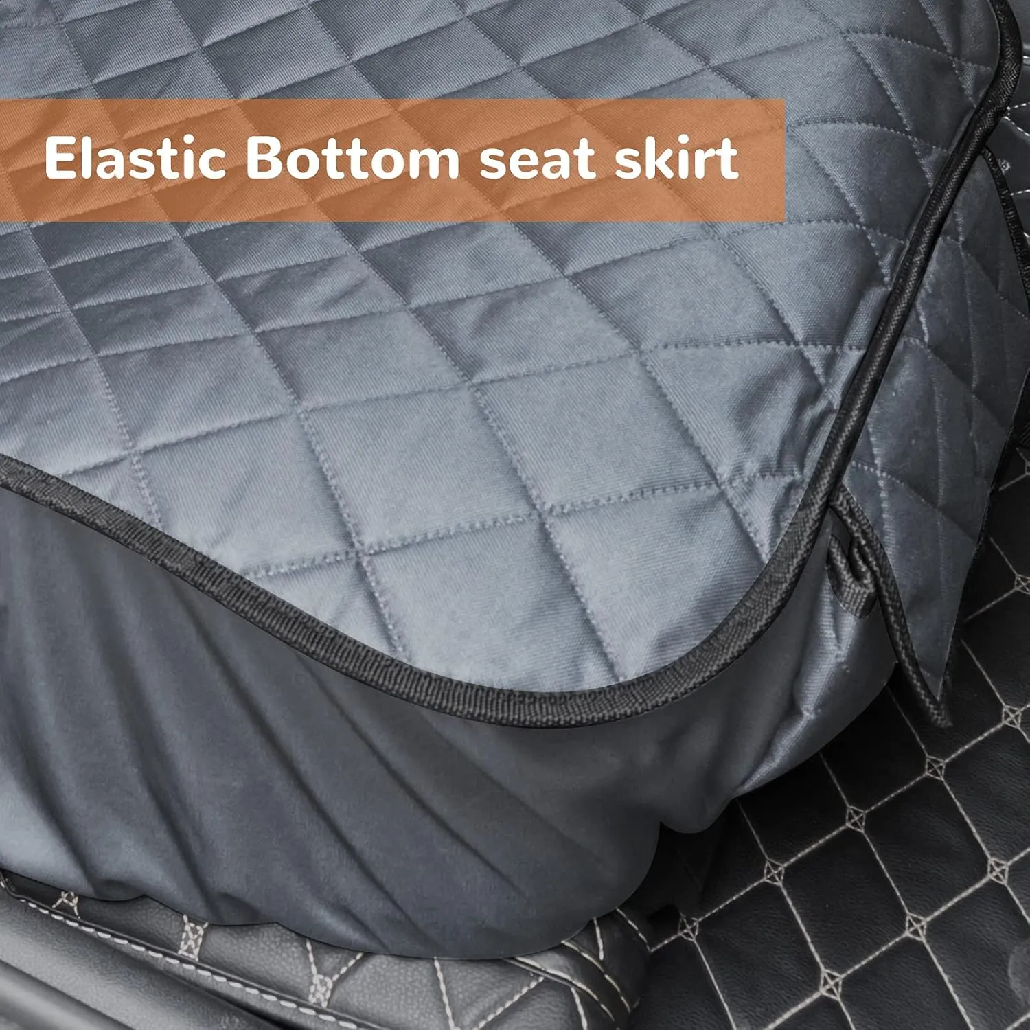 URPOWER Car Seat Cover for Front Seat, 100% Waterproof Dog Seat Protector With Pocket, Nonslip & Quilted Pet Cover With Elastic Bottom for Cars, Trucks & SUVs