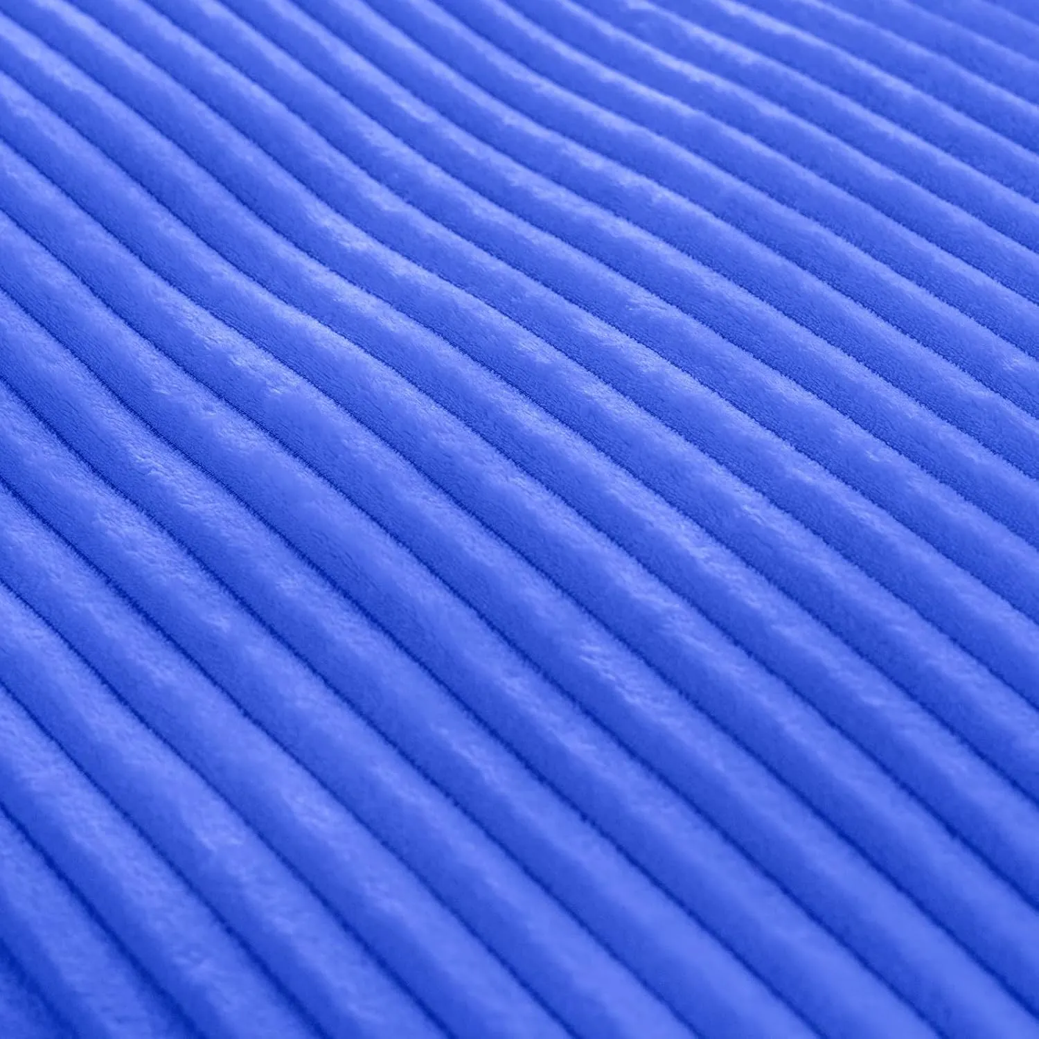 Vessia Flannel Fleece Throw Blanket for Couch,Sofa,Bed, 300GSM Striped Blue Blanket for Adults and Kids, Super Soft Warm Cozy Lightweight Ribbed Throw for All-Season
