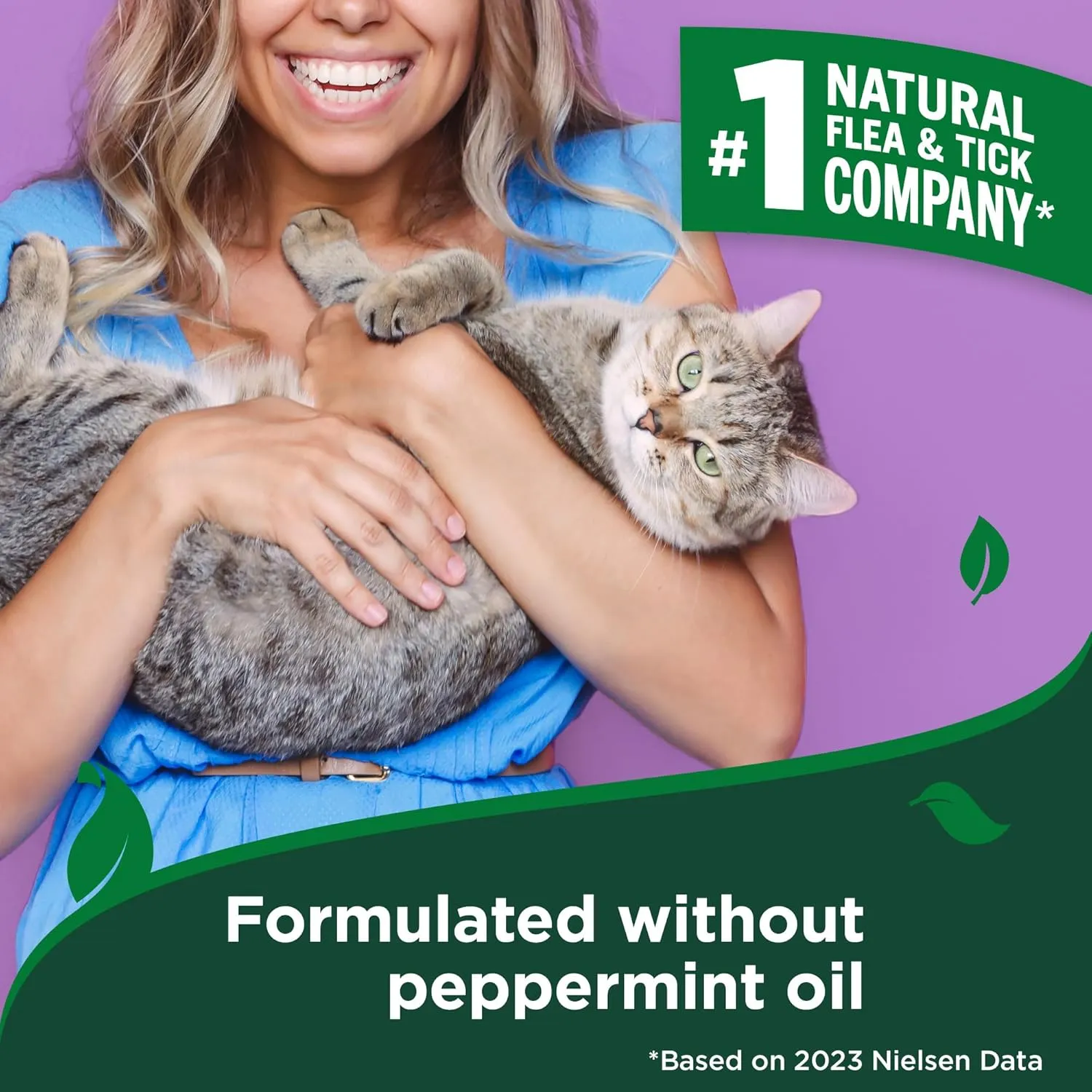 Vet's Best Flea and Tick Gentle Mist for Cats  Cotton Spice Scent  Plant-Powered Flea and Tick Prevention  Pest Protection for Pets  Gentle Spray  6.3oz