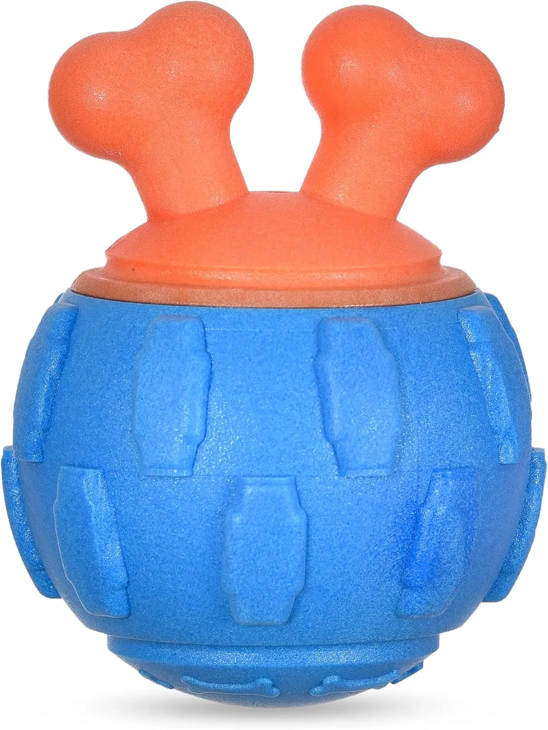 Wags & Wiggles 4.3'' Bone in Ball Blue Floatable Squeaker Toy | Fun Summer Pool Toy for Dogs That Floats | Floating Water Toy Bone in Ball Squeaky Toy (FF20966)