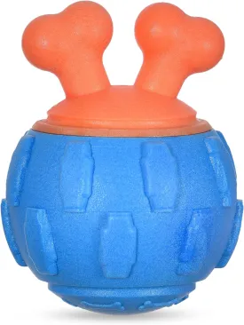 Wags & Wiggles 4.3'' Bone in Ball Blue Floatable Squeaker Toy | Fun Summer Pool Toy for Dogs That Floats | Floating Water Toy Bone in Ball Squeaky Toy (FF20966)