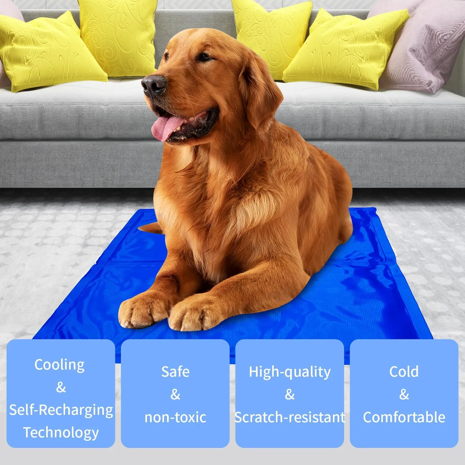 Washable Dog Cooling Mat Pet Cooling Pad for Small, Medium, Large Dogs Pet Self Cooling Pad Blanket Dog Self-Cooling Bed for Indoor & Outdoor Car Seats(Small,12"*16")