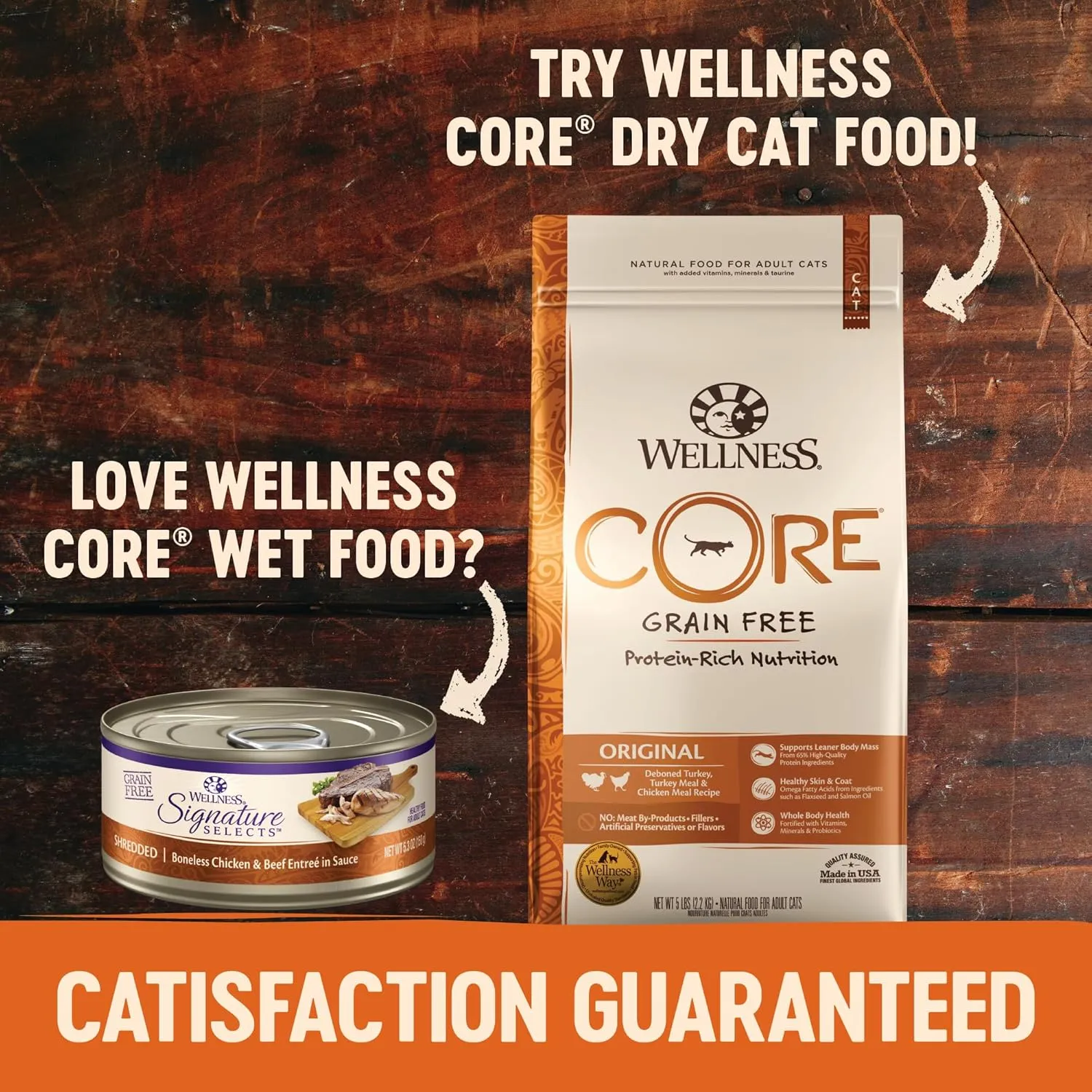 Wellness CORE Signature Selects Flaked Adult Wet Cat Food, Natural, Protein-Rich, Grain Free, 5.3 Ounce, 12 Pack (Skipjack Tuna & Wild Salmon)