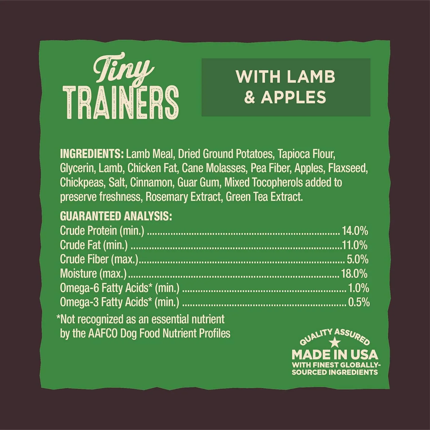 Wellness CORE Tiny Trainers Dog Treats, Natural, Training Treat, Grain Free, Lamb & Apple (6 Ounce Bag)