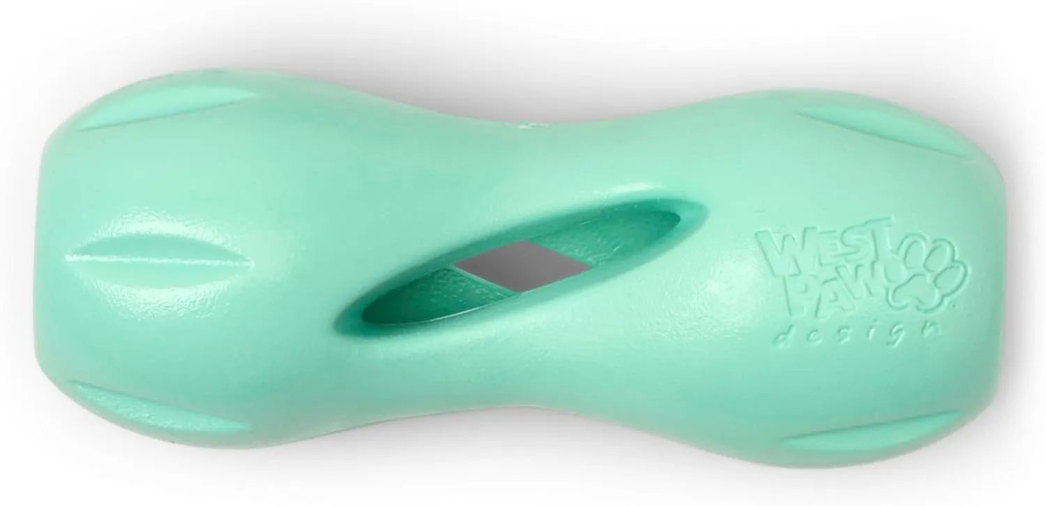 WEST PAW Zogoflex Qwizl Dog Puzzle Treat Toy  Interactive Chewing for Dogs  Dispenses Pet Treats  Brightly-Colored Dog Enrichment Toy for Aggressive Chewers, Fetch, Catch, Large 6.5", Mint