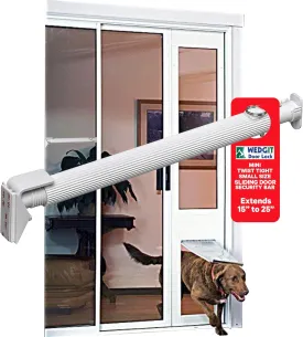 White Mini Twist Tight Security Bar Small Size Extends 15 to 25 Sliding Glass Door Pet Door Panel Lock  Single Hung & Sliding Window Locks