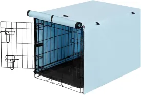 X-ZONE PET Double Door Dog Crate Cover - Polyester Pet Kennel Cover Fits 42 inches Wire Dog Cage Blue