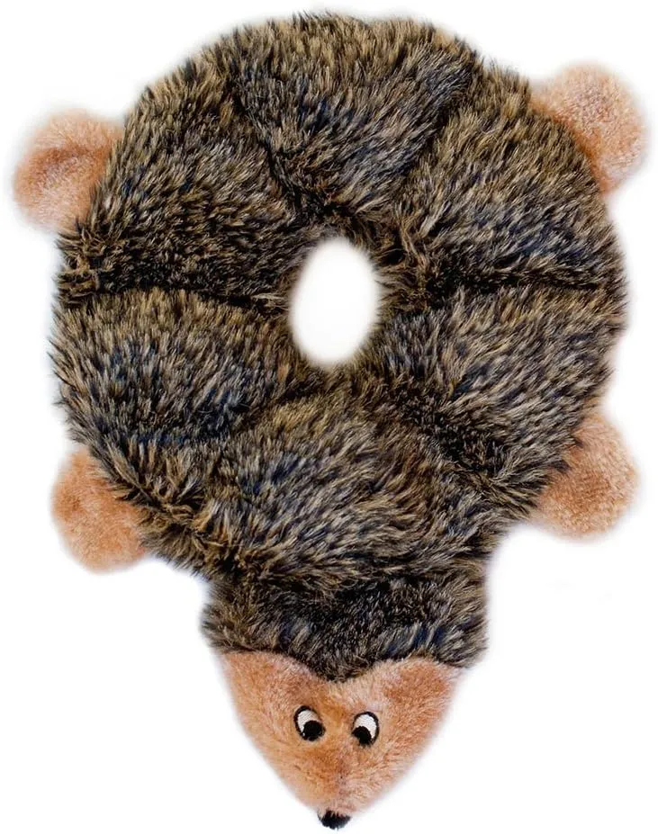 ZippyPaws Loopy - No Stuffing Dog Toys to Keep Them Busy, for Small, Medium, & Large Dogs, Squeaky Pet Toy for Boredom, Unstuffed Chew Toy, Soft Plush Puppy Products, Hedgehog - 10"