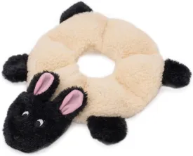 ZippyPaws Loopy - No Stuffing Dog Toys to Keep Them Busy, for Small, Medium, & Large Dogs, Squeaky Pet Toy for Boredom, Unstuffed Chew Toy, Soft Plush Puppy Products, Sheep - 10"